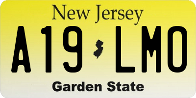 NJ license plate A19LMO