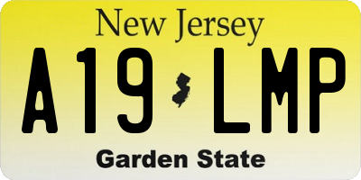 NJ license plate A19LMP