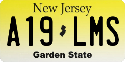 NJ license plate A19LMS