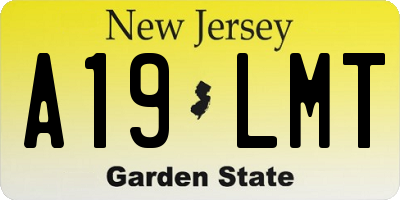 NJ license plate A19LMT