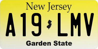 NJ license plate A19LMV