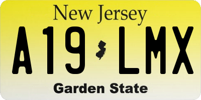 NJ license plate A19LMX