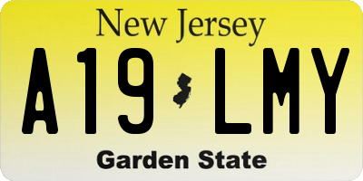 NJ license plate A19LMY