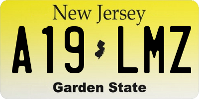 NJ license plate A19LMZ