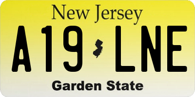 NJ license plate A19LNE