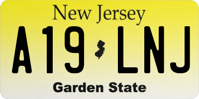 NJ license plate A19LNJ