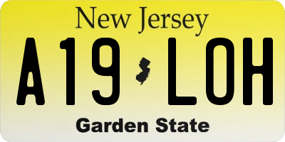NJ license plate A19LOH