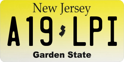 NJ license plate A19LPI