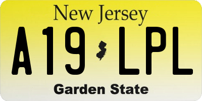 NJ license plate A19LPL