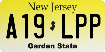NJ license plate A19LPP