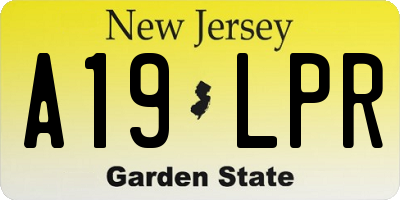 NJ license plate A19LPR