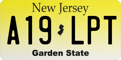 NJ license plate A19LPT