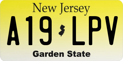 NJ license plate A19LPV