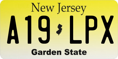 NJ license plate A19LPX