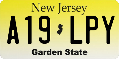NJ license plate A19LPY