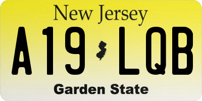 NJ license plate A19LQB
