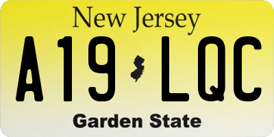 NJ license plate A19LQC