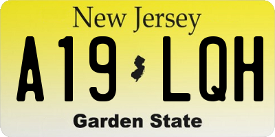 NJ license plate A19LQH