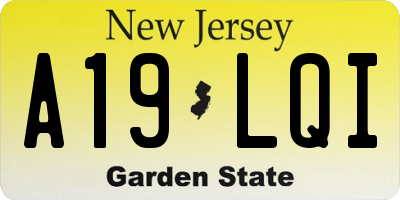 NJ license plate A19LQI