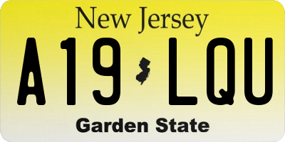 NJ license plate A19LQU
