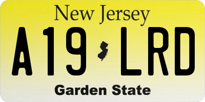 NJ license plate A19LRD