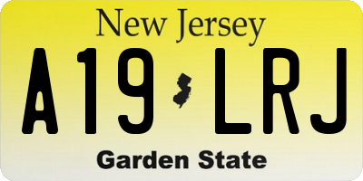 NJ license plate A19LRJ
