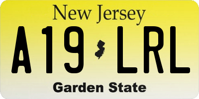 NJ license plate A19LRL