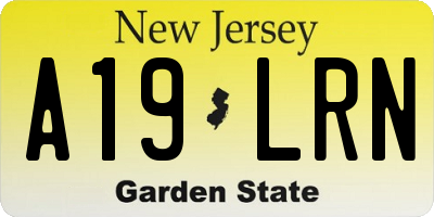 NJ license plate A19LRN