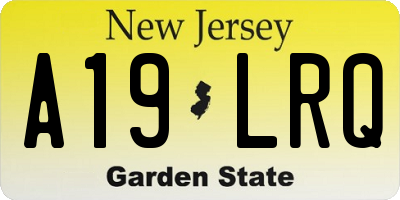 NJ license plate A19LRQ