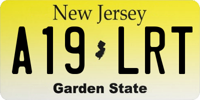 NJ license plate A19LRT