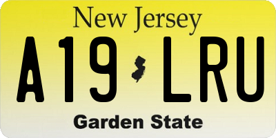 NJ license plate A19LRU