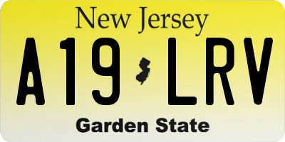 NJ license plate A19LRV