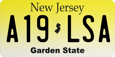 NJ license plate A19LSA