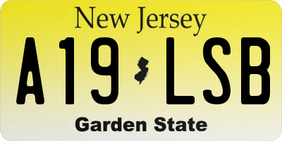 NJ license plate A19LSB