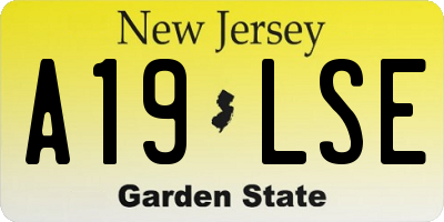 NJ license plate A19LSE