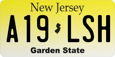 NJ license plate A19LSH