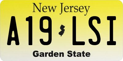 NJ license plate A19LSI