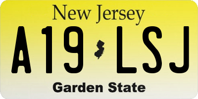 NJ license plate A19LSJ