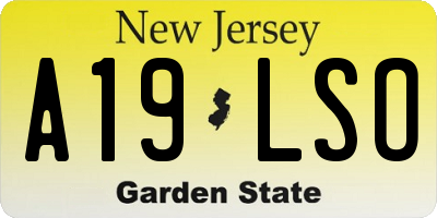 NJ license plate A19LSO