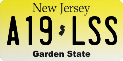 NJ license plate A19LSS