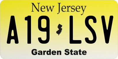 NJ license plate A19LSV