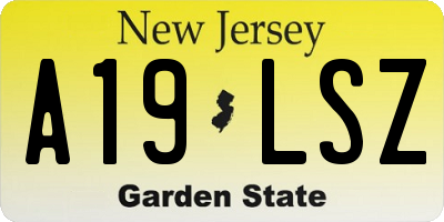 NJ license plate A19LSZ
