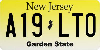 NJ license plate A19LTO
