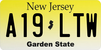 NJ license plate A19LTW