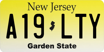 NJ license plate A19LTY