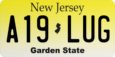 NJ license plate A19LUG