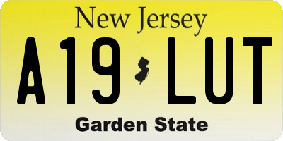 NJ license plate A19LUT