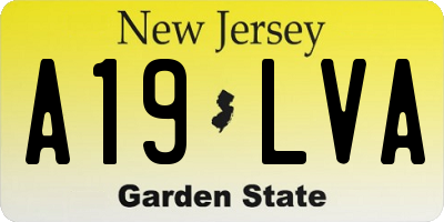 NJ license plate A19LVA