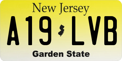 NJ license plate A19LVB
