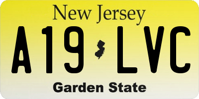 NJ license plate A19LVC